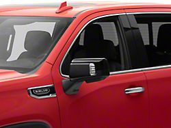 Chrome Delete Top Replacement Mirror Covers; Gloss Black (19-21 Sierra 1500)