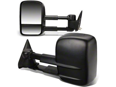 Towing Mirror; Manual; Black; Pair (99-06 Sierra 1500)