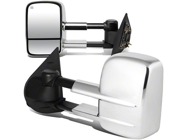 Towing Mirror; Powered; Heated; Chrome; Pair (07-12 Sierra 1500)