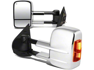 Towing Mirror; Powered; Heated; Amber Signal; Chrome; Pair (08-12 Sierra 1500)