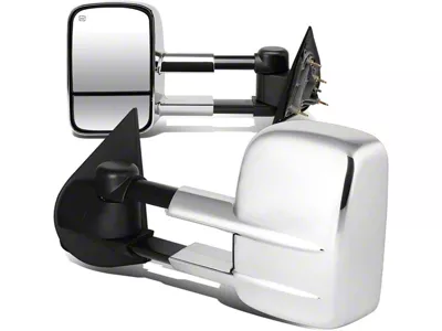 Towing Mirror; Powered; Heated; Chrome; Pair (14-17 Sierra 1500)