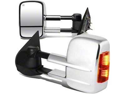 Towing Mirror; Powered; Heated; Amber Signal; Chrome; Pair (03-06 Sierra 1500)