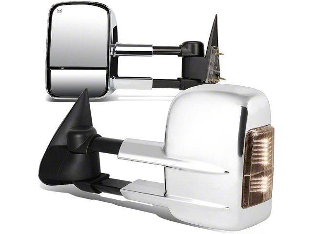 Towing Mirror; Powered; Heated; Smoked Signal; Chrome; Pair (99-02 Sierra 1500)