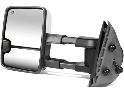 Towing Mirror; Powered; Heated; Smoked Amber LED Signal; Chrome; Left (07-13 Sierra 1500)