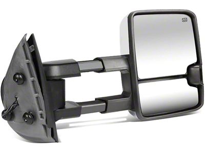 Powered Heated Towing Mirror with Smoked LED Turn Signal; Chrome; Passenger Side (07-13 Sierra 1500)