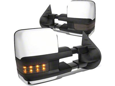Powered Heated Towing Mirrors with Smoked LED Turn Signals; Chrome (07-13 Sierra 1500)