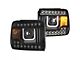 U-Bar Projector Headlights; Black Housing; Clear Lens (14-15 Sierra 1500 w/ Factory Halogen Headlights)