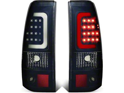 U-Halo LED Tail Lights; Black Housing; Smoked Lens (03-06 Sierra 1500 Fleetside)