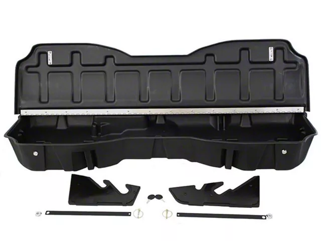 Underseat Storage with Lockable Lid; Black (14-18 Sierra 1500 Crew Cab)