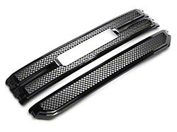 Chrome Delete Upper Grille Overlay; Gloss Black (16-18 Sierra 1500 Base, SLE)