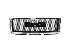 Upper Replacement Grille; Chrome/Gloss Black (07-13 Sierra 1500)