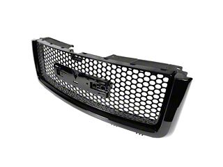 Gloss Black Honeycomb Grille Set For 2007-2013 GMC Sierra 1500 - Front Upper & Lower