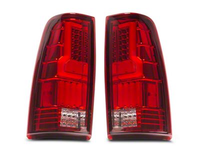 V2 LED Tail Lights; Chrome Housing; Red Lens (99-02 Sierra 1500 Fleetside)