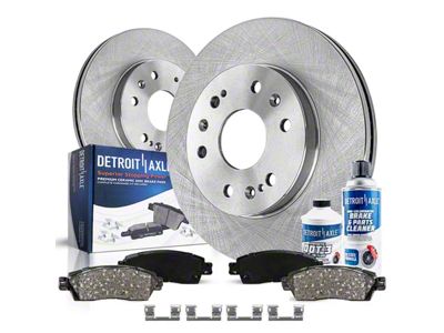 Vented 6-Lug Brake Rotor, Pad, Brake Fluid and Cleaner Kit; Front (07-18 Sierra 1500)