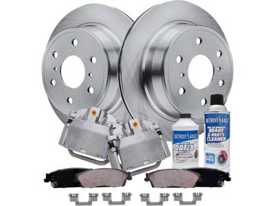 Vented 6-Lug Brake Rotor, Pad, Caliper, Brake Fluid and Cleaner Kit; Rear (07-13 Sierra 1500 w/ Rear Disc Brakes)