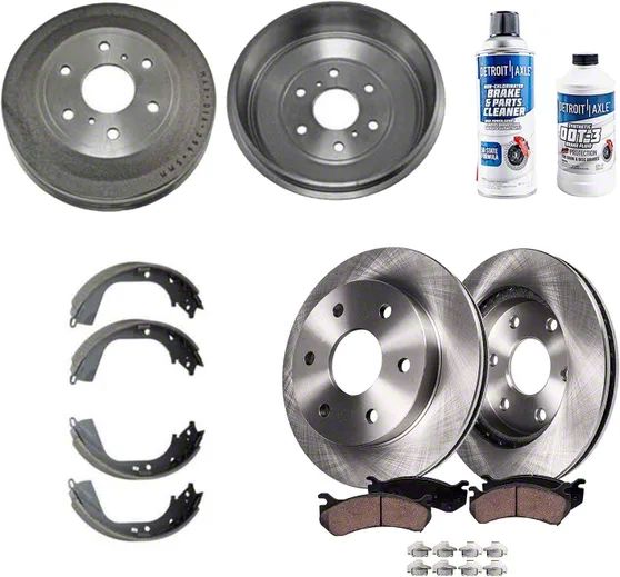 Sierra 1500 Vented 6Lug Brake Rotor, Pad, Brake Fluid and Cleaner Kit