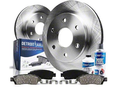 Vented 6-Lug Brake Rotor, Pad, Brake Fluid and Cleaner Kit; Front (07-18 Sierra 1500)