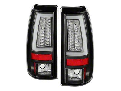 Version 2 LED Tail Lights; Black Housing; Clear Lens (99-02 Sierra 1500 Fleetside)