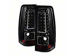 Version 2 LED Tail Lights; Black Housing; Clear Lens (99-06 Sierra 1500 Fleetside)