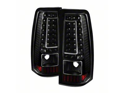 Version 2 LED Tail Lights; Black Housing; Clear Lens (99-06 Sierra 1500 Fleetside)