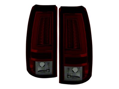 Version 2 LED Tail Lights; Chrome Housing; Red Smoked Lens (99-02 Sierra 1500 Fleetside)