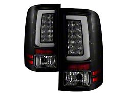 Version 2 Light Bar LED Tail Lights; Black Housing; Smoked Lens (07-13 Sierra 1500)