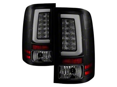 Version 2 Light Bar LED Tail Lights; Black Housing; Smoked Lens (07-13 Sierra 1500)