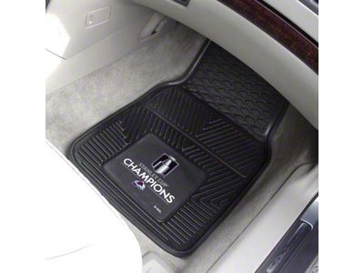 Vinyl Front Floor Mats with Colorado Avalanche 2022 Stanley Cup Champions Logo; Black (Universal; Some Adaptation May Be Required)