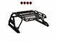 Warrior Roll Bar with 7-Inch Red Round LED Lights; Black (01-24 Sierra 1500)