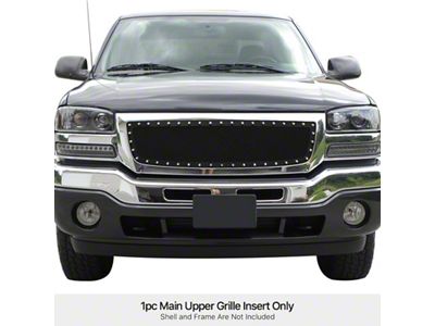 Wire Mesh Rivet Style Upper Replacement Grille; Black (03-06 Sierra 1500)
