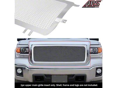 Wire Mesh Upper Replacement Grille; Polished (14-15 Sierra 1500)