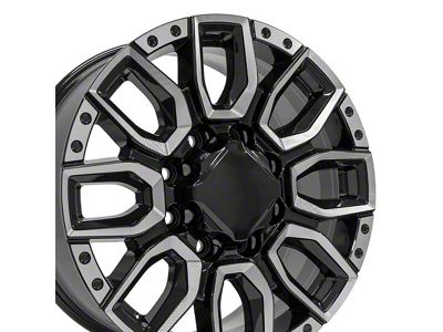 CV97 Gloss Black Milled 8-Lug Wheel; 20x8.5; 12mm Offset (01-06 Sierra 2500 HD)