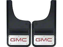 12-Inch x 23-Inch Mud Flaps with Red GMC Logo; Front or Rear (Universal; Some Adaptation May Be Required)