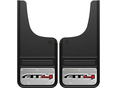 12-Inch x 26-Inch Mud Flaps with AT4 Logo; Front or Rear (Universal; Some Adaptation May Be Required)