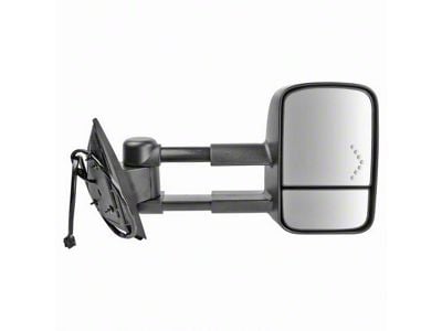 180 Degree Swing Powered Heated Manual Folding Towing Mirror; Passenger Side (07-14 Sierra 2500 HD)