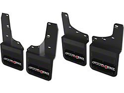 2-Inch Offset Black Wrap No-Drill Mud Flaps with AT4X Logo; Front and Rear (24-26 Sierra 2500 HD AT4X)