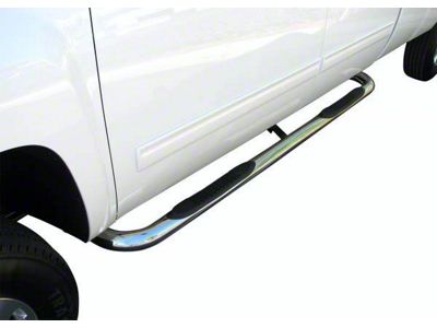 3-Inch Round Side Step Bars; Body Mount; Stainless Steel (07-19 Sierra 2500 HD Crew Cab)