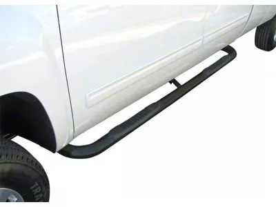 3-Inch Round Side Step Bars; Rocker Mount; Black (20-26 Sierra 2500 HD Regular Cab)