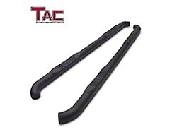 3-Inch Round Side Step Bars; Textured Black (20-26 Sierra 2500 HD Crew Cab)