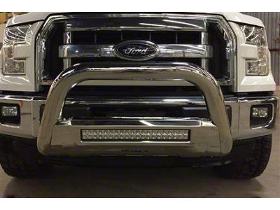 3.50-Inch Bull Bar with 20-Inch Light Bar Mount; Polished (11-19 Sierra 2500 HD)