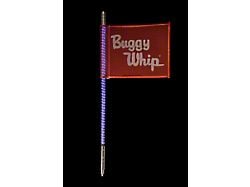 4-Foot Blue LED Whip with 10-Inch x 12-Inch Red Buggy Whip Flag; Threaded Base (Universal; Some Adaptation May Be Required)