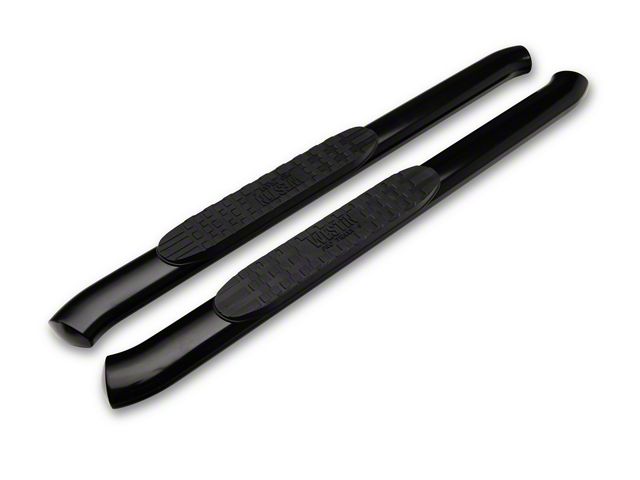 Pro Traxx 4-Inch Oval Side Step Bars; Black (20-24 Sierra 2500 HD Regular Cab)