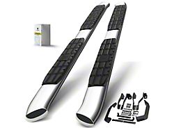 4.25-Inch Oval Bent Side Step Bars; Chrome (01-06 Sierra 2500 HD Crew Cab)