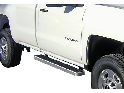 5-Inch iStep Running Boards; Hairline Silver (07-19 Sierra 2500 HD Regular Cab)