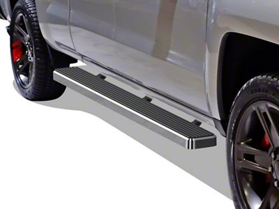 5-Inch iStep Running Boards; Hairline Silver (07-19 Sierra 2500 HD Extended/Double Cab)