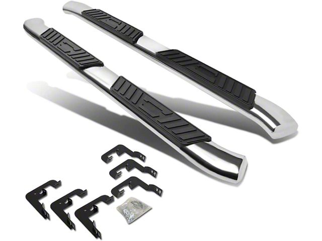 5-Inch Nerf Side Step Bars; Stainless Steel (07-19 Sierra 2500 HD Extended/Double Cab)
