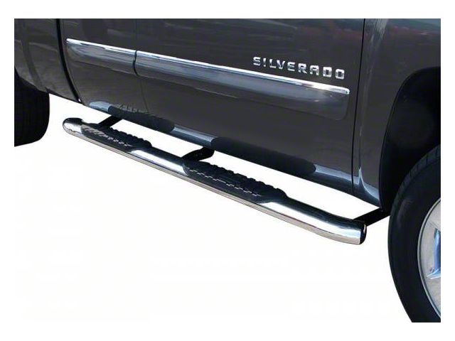 5-Inch Premium Oval Side Step Bars; Body Mount; Stainless Steel (07-14 Sierra 2500 HD Extended Cab)