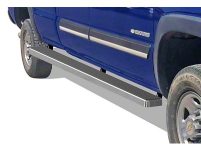 5-Inch Wheel-to-Wheel Running Boards; Hairline Silver (07-14 Sierra 2500 HD Crew Cab w/ 6.50-Foot Standard Box)