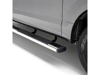 6-Inch Oval Side Step Bars; Polished Stainless (07-19 6.6L Duramax Sierra 2500 HD Extended/Double Cab)