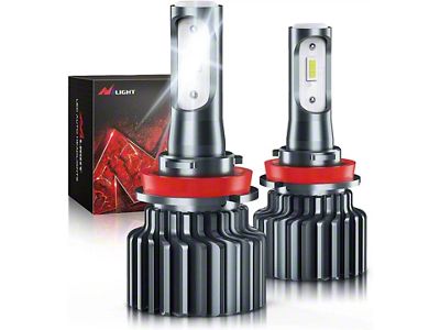 6000K Cool White LED Headlight Bulbs; H11/H9/H8 (07-14 Sierra 2500 HD)